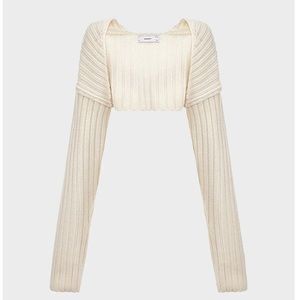 Simone rye cream white sweater sleeves / bolero. One size fits all